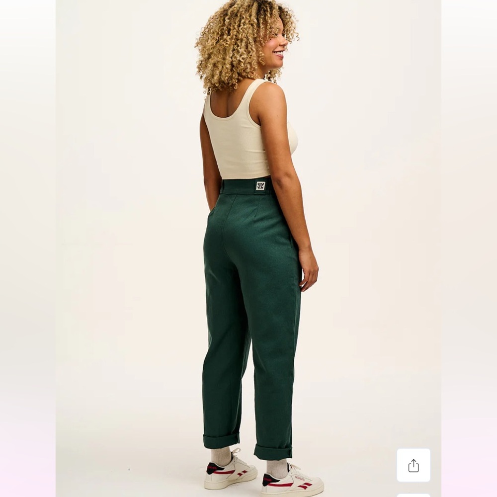 Addison Cotton Jeans in Posy Green - Picture 6 of 8